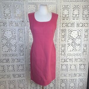 Talbots Pink Wool Shift Dress Womens 6 Preppy Career Business Sleeveless